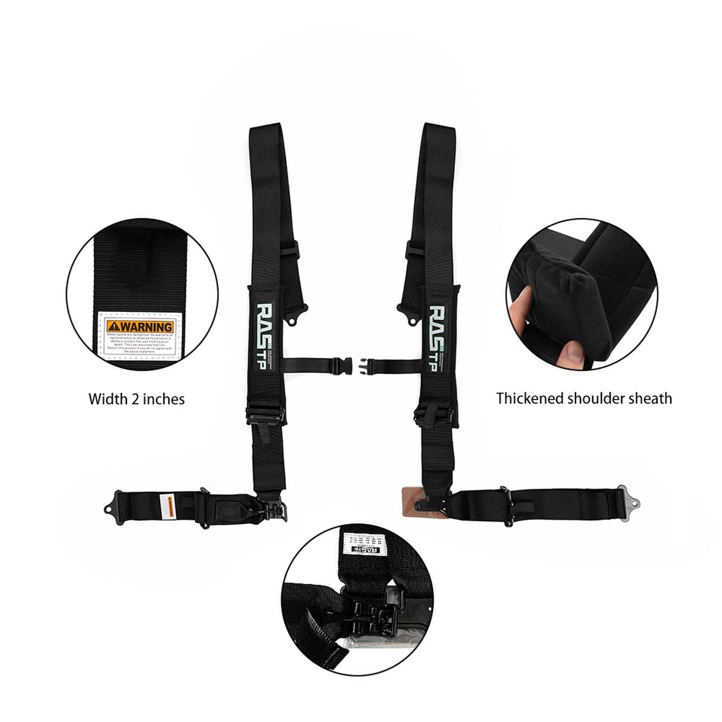 4 Point Racing Harness 2 Inch Padding Advanced Buckle