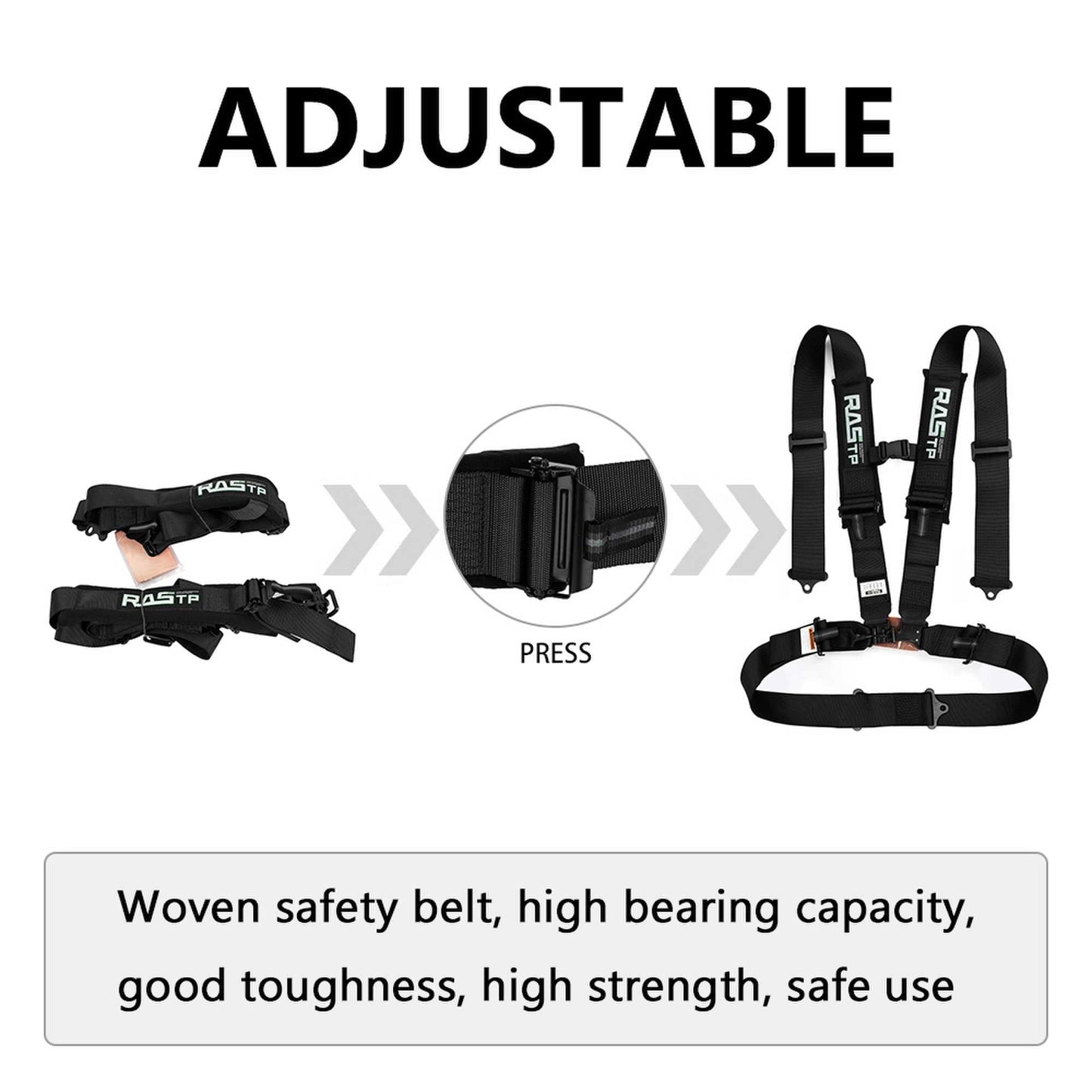 4 Point Go Kart Seat Belt with 3 Inch Padding Advanced Buckle