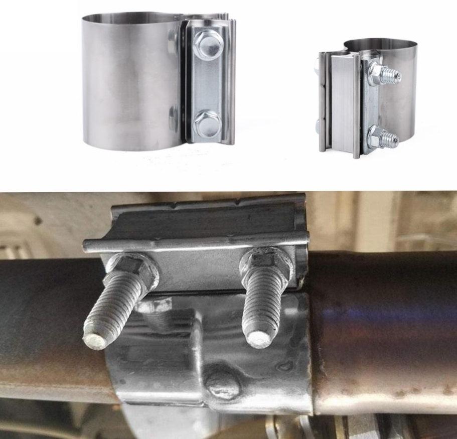 2.25" 2.5" 3.0" Exhaust Lap Joint Exhaust Clamp,Butt Joint Band Clamp Sleeve Coupler