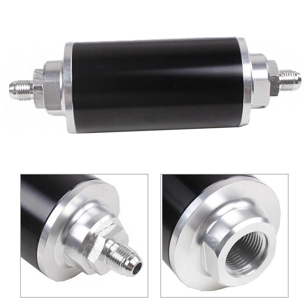 Inline Fuel Filter 30 Micron with 6AN 8AN 10AN Adapter Universal 58MM