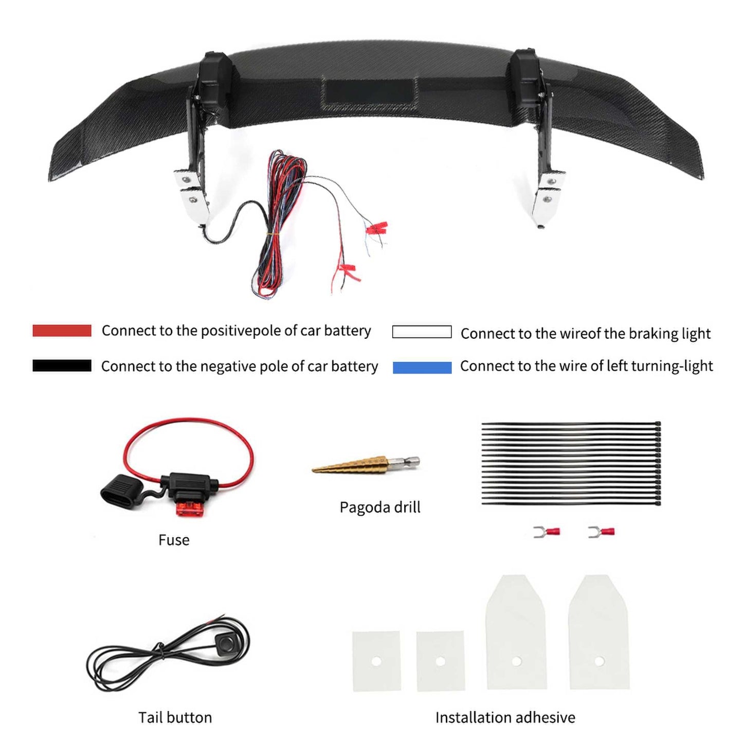 Electric Lift Rear Spoiler Rear Trunk Carbon Fiber Spoiler