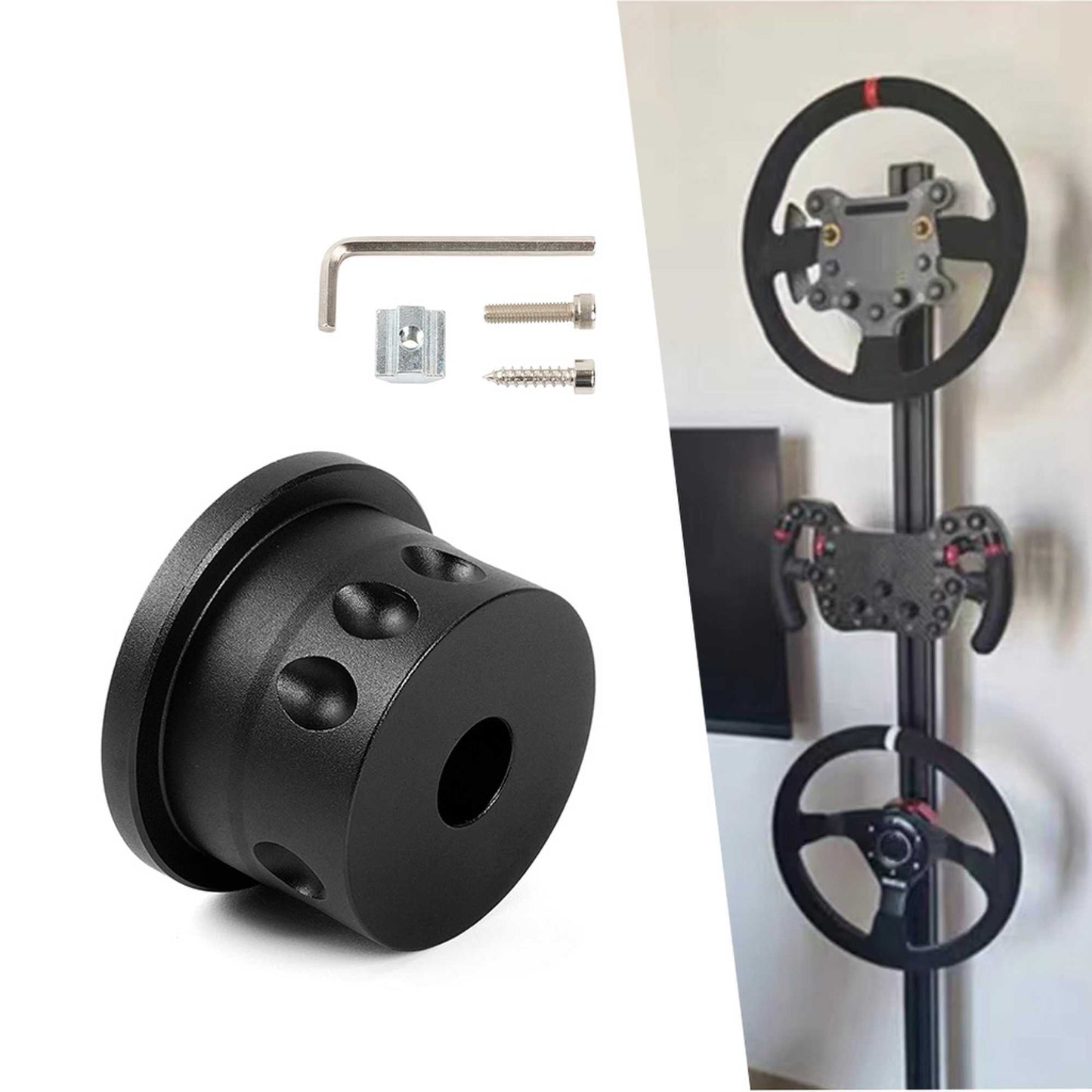 Steering Wheel Wall Mount Bracket Compatible with Quick Releases