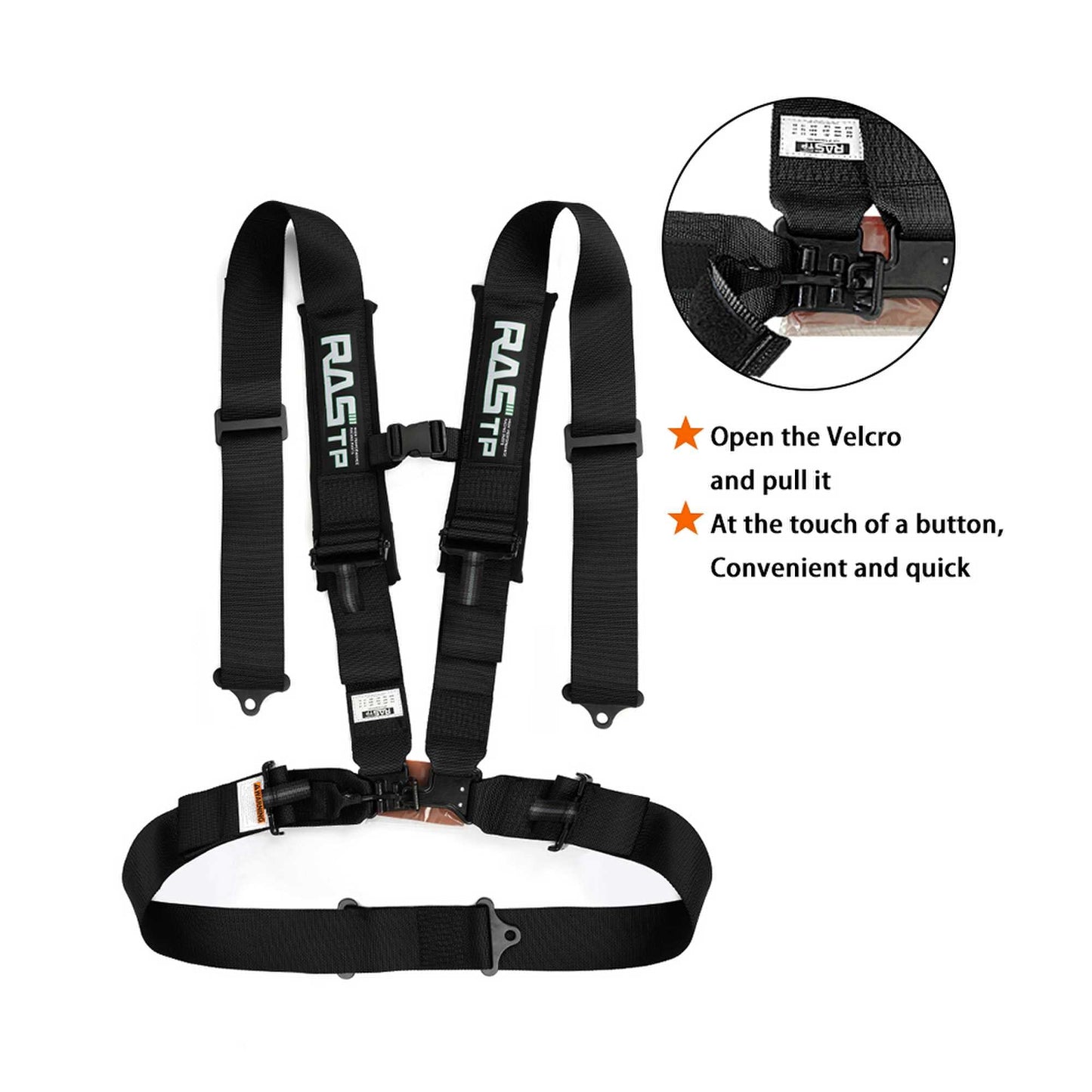 4 Point Go Kart Seat Belt with 3 Inch Padding Advanced Buckle
