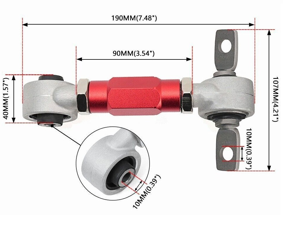 Rear Adjustable Suspension Camber Kit Dog Bone Control Arm for Honda Civic