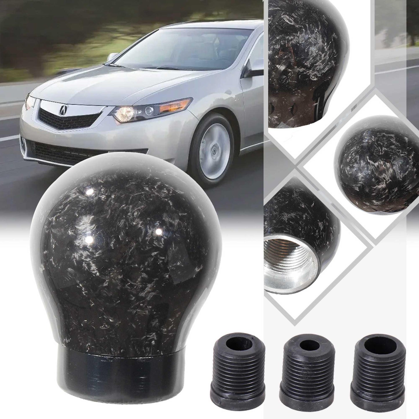 Universal Forged Carbon Fiber Shift Knob Ball Shifter Knobs