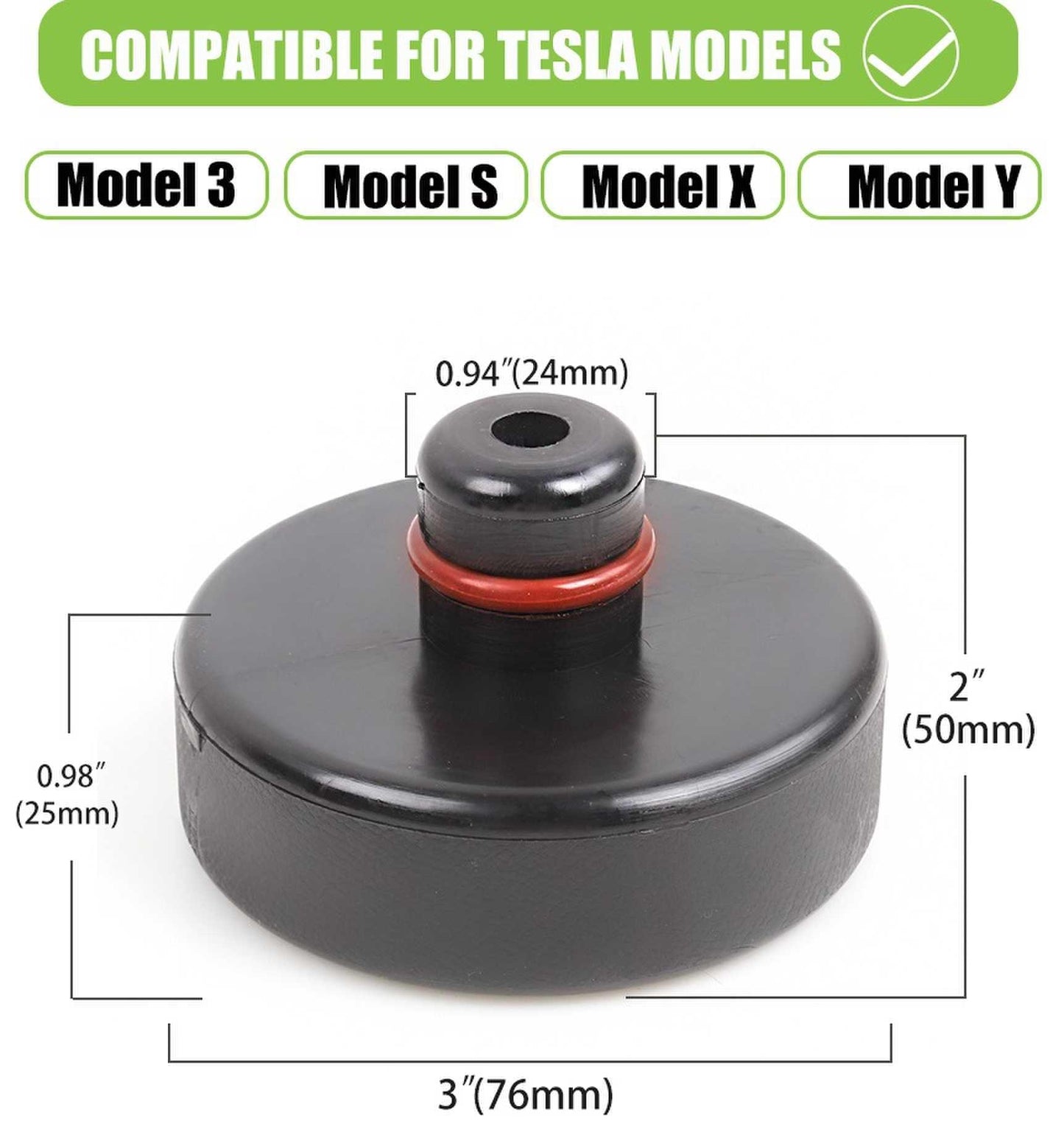 4Pcs Car Rubber Lifting Jack Pad Adapter Tool Chassis for Model 3 Model S Model X