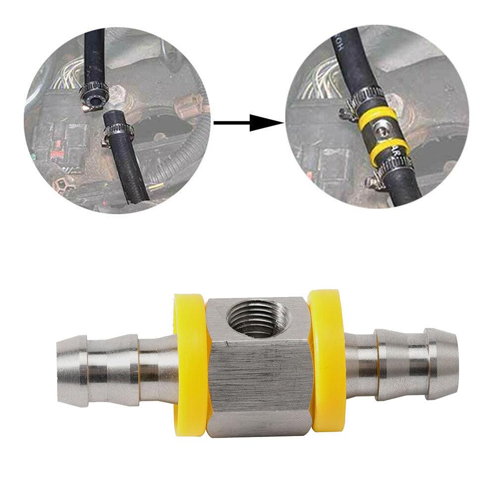 3/8Inch 1/2Inch Fuel Line Fuel Pressure Gauge Sensor T-Fitting Adapter