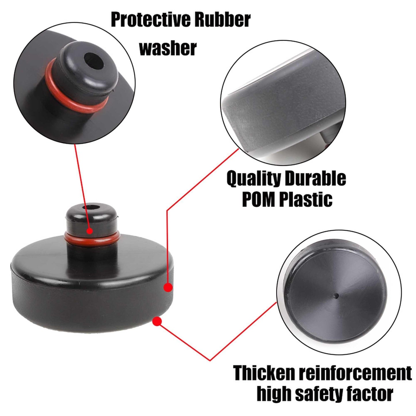 4Pcs Car Rubber Lifting Jack Pad Adapter Tool Chassis for Model 3 Model S Model X