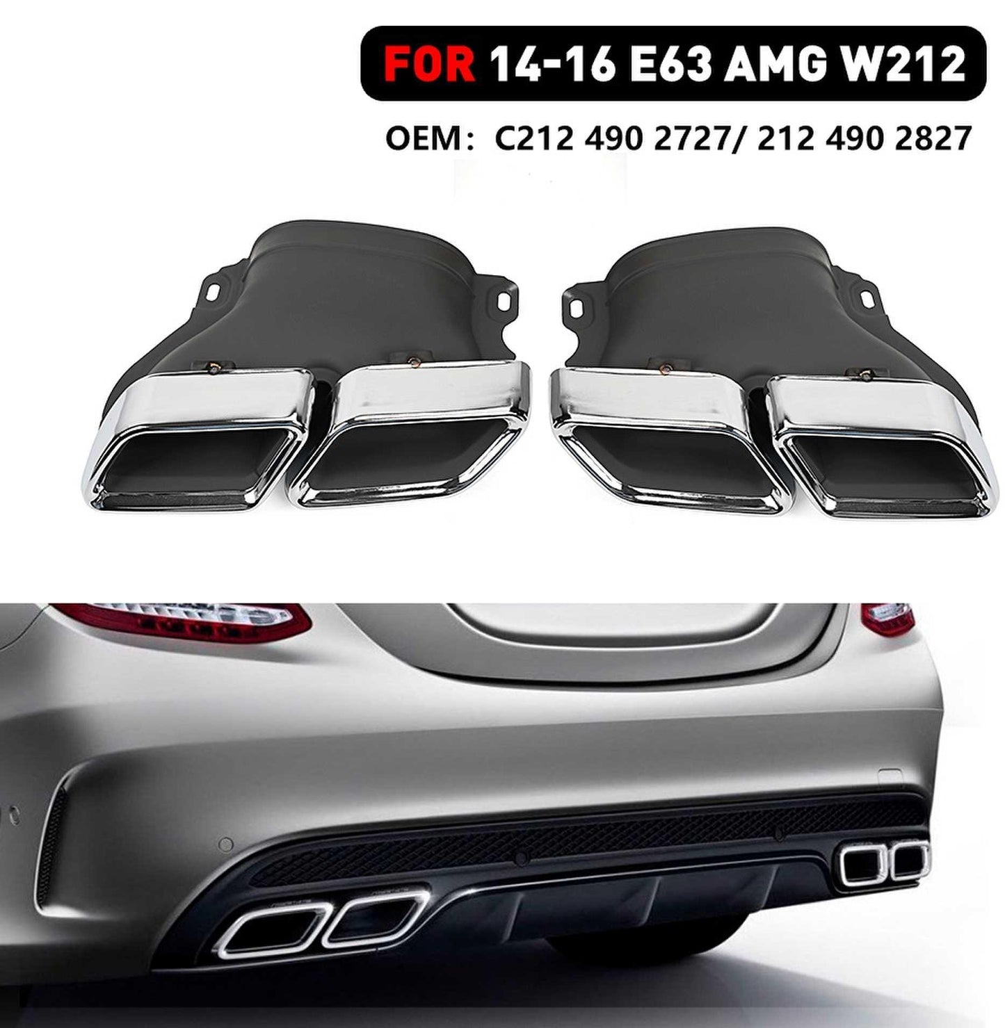 2014-2016 Mercedes Benz E/S Class W212/W222 Dual Exhaust Tips Exhaust Muffler