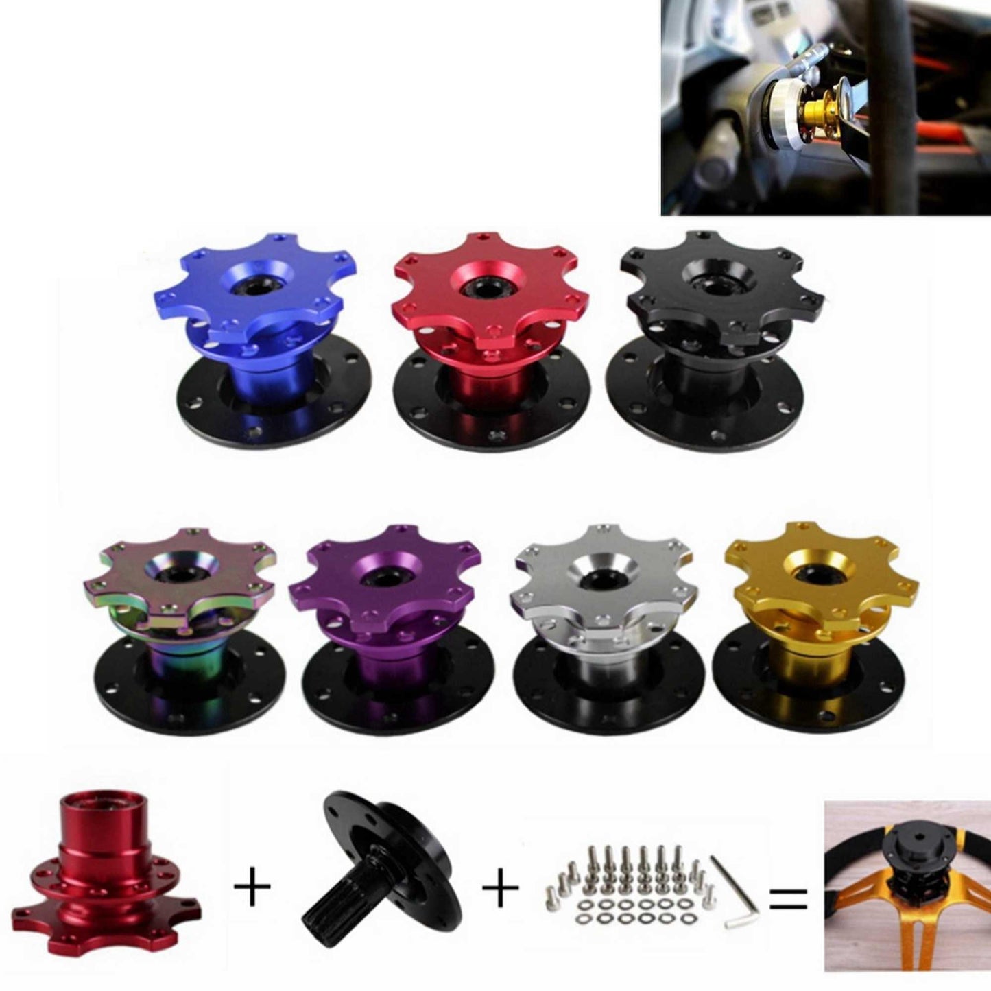 Racing Steering Wheel Quick Release Hub Adapter Kit