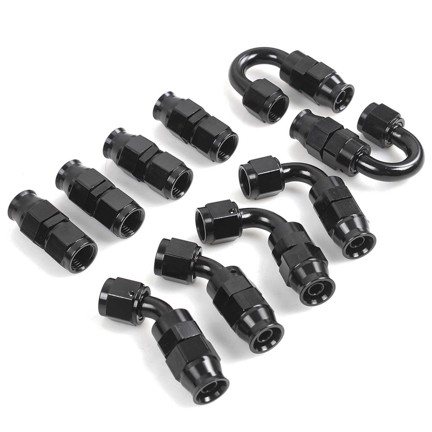 AN6 AN8 AN10 Straight 45 90 180 Degree Oil Fuel Swivel Hose End Fitting Oil Hose End Adaptor Kit