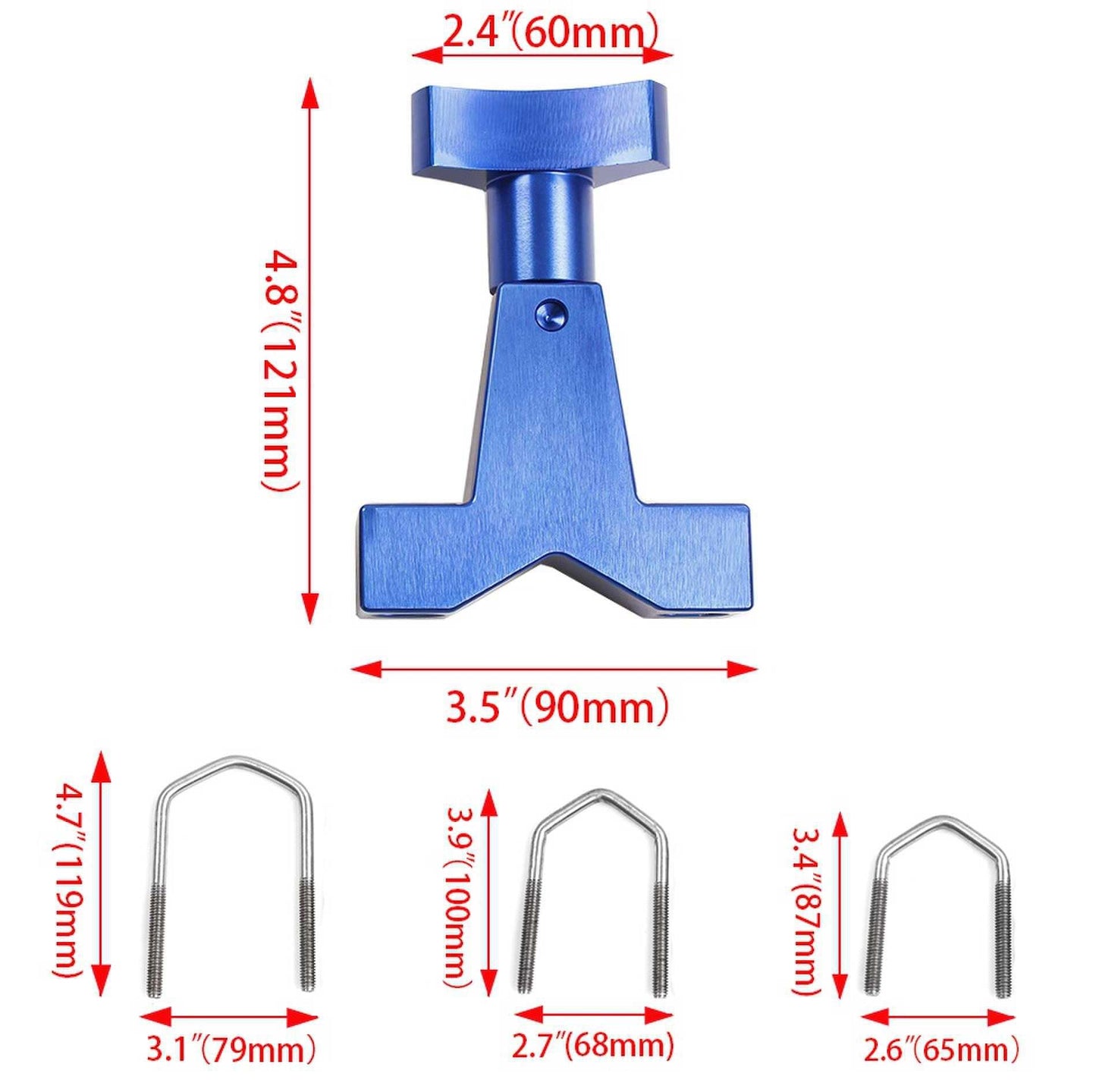 1-2.5inch High Lift Jack Fixing Bracket U-Bolt Pipe Socket Auto Parts