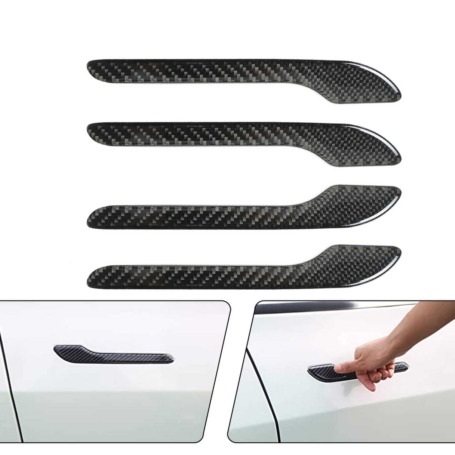 Tesla Carbon Fiber Door Handle Cover Protector Sticker