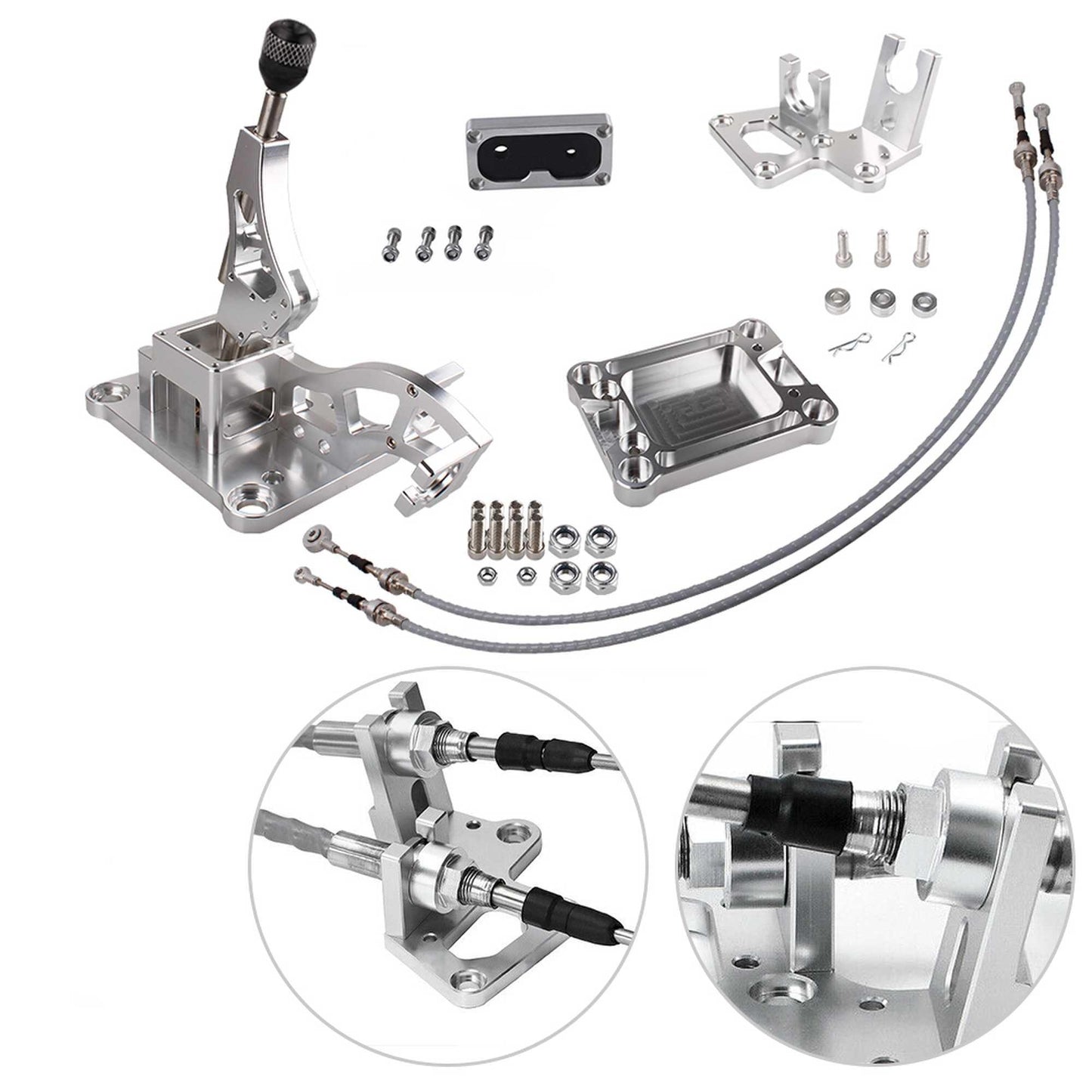 Billet Shifter Box Shifter Cable Bracket Transmission Set for K20 K24 K Swap EG EK K-Series Civic