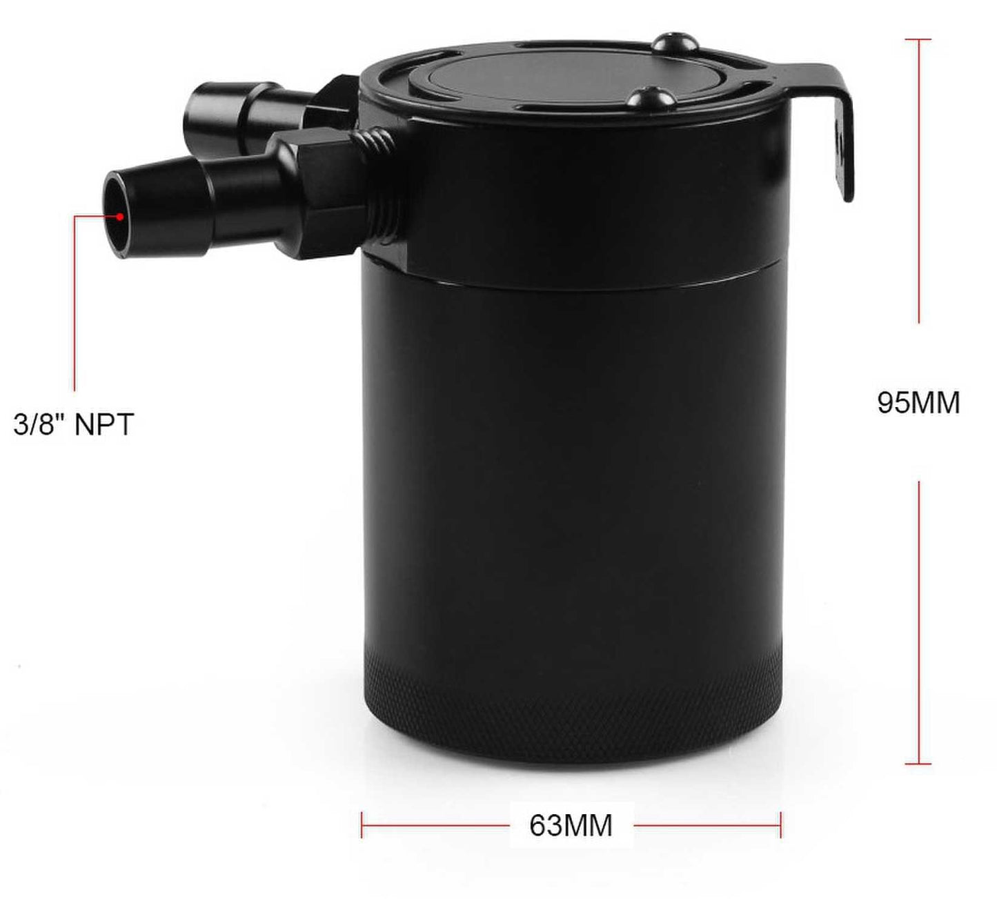 Universal Oil Catch Can 2 Port Baffled Reservoir Tank 3/8" NPT