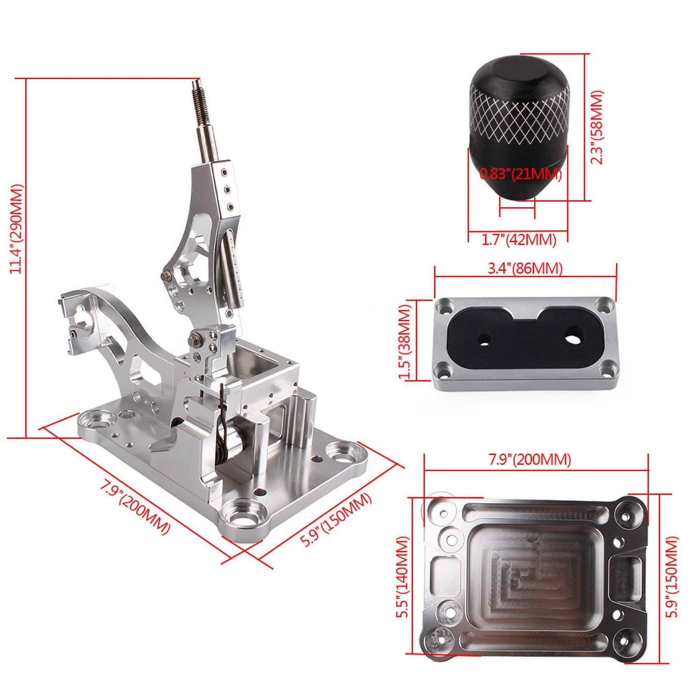 Billet Shifter Box Shifter Cable Bracket Transmission Set for K20 K24 K Swap EG EK K-Series Civic