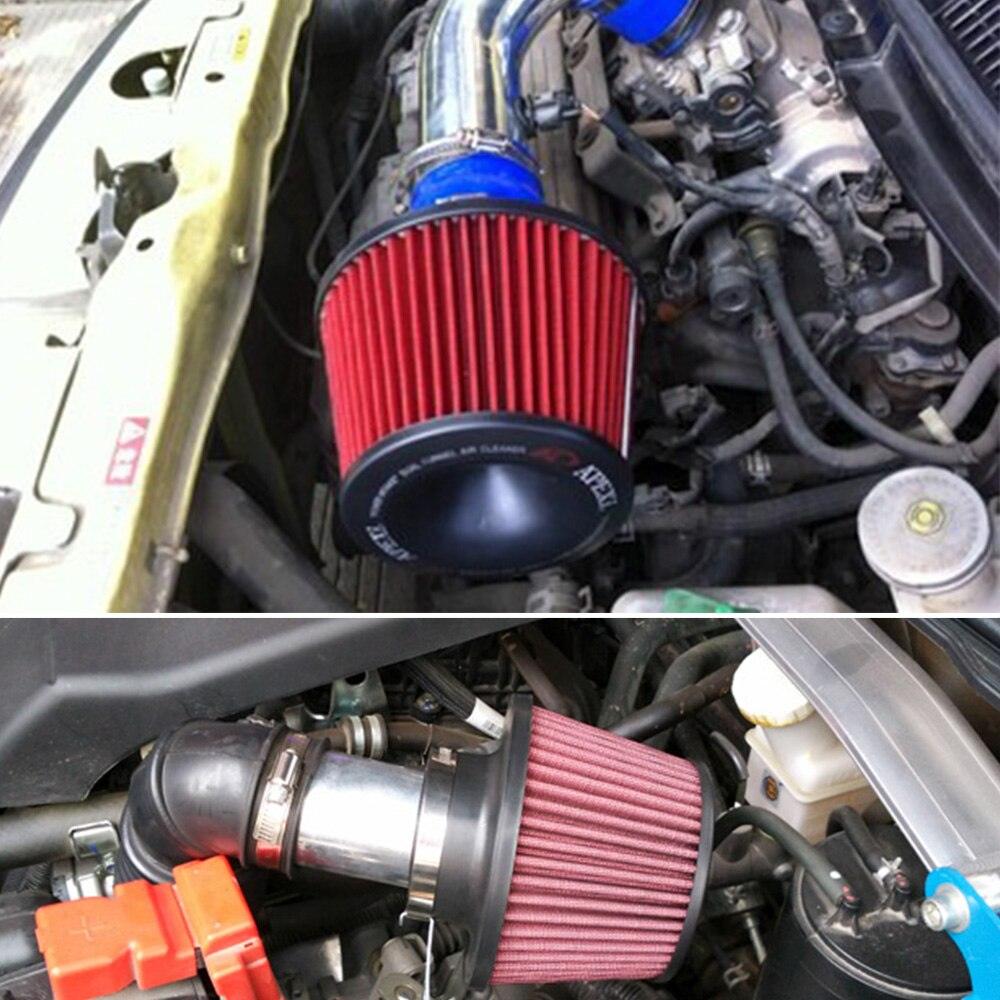 Universal 75mm Cold Air Intake Filter Kit Dual Funnel Air Cleaner Power Intake