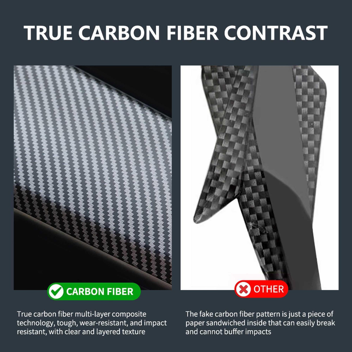 Carbon Fiber 4Pcs Car Door Anti-Collision Strip protection Sticker