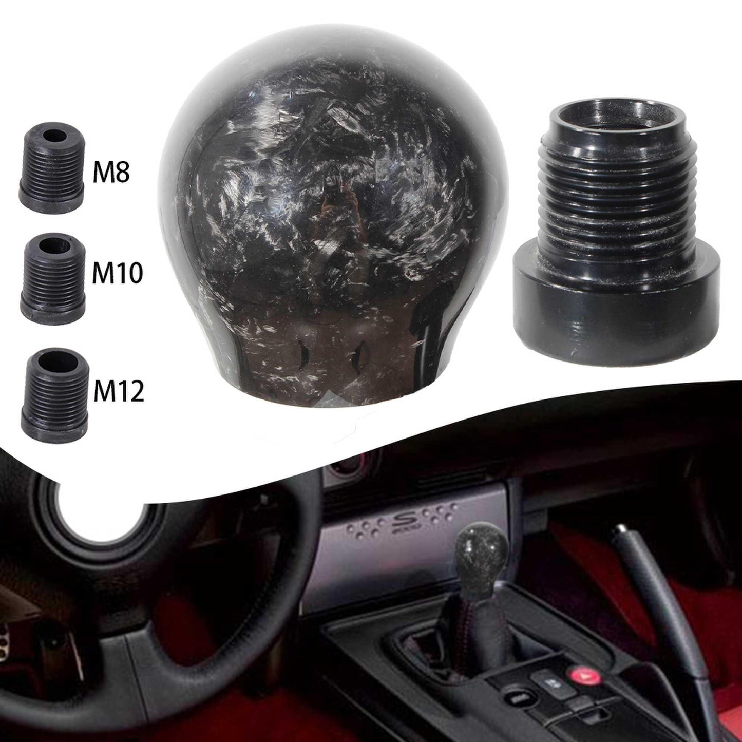 Universal Forged Carbon Fiber Shift Knob Ball Shifter Knobs