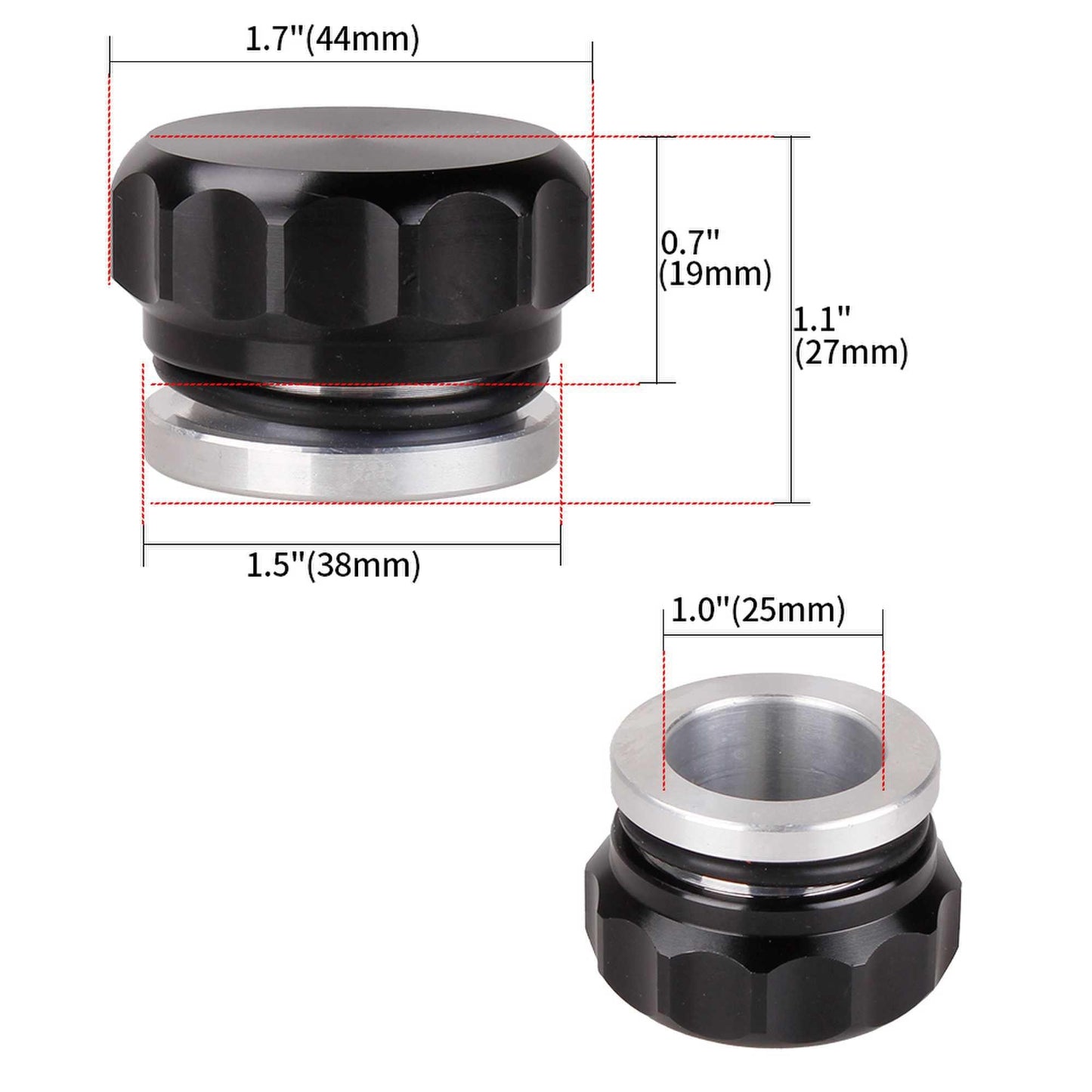 Aluminium Weld on Filler Neck and Cap Oil Fuel Surge Tank Water Tank Radiator Coolant Reservoir Cap