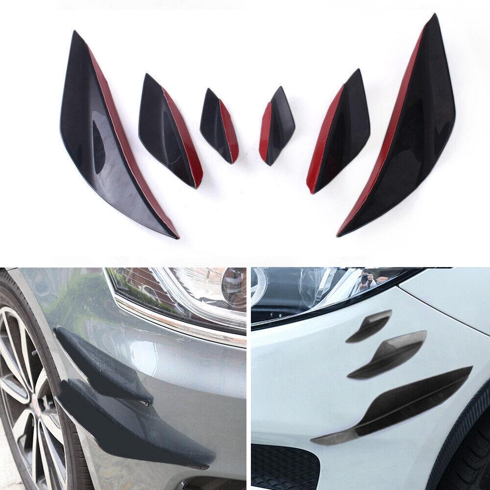 6Pcs Universal Front Bumper Spoiler Canards Decoration