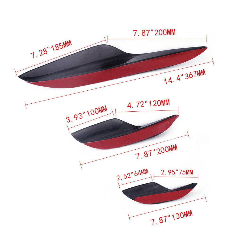 6Pcs Universal Front Bumper Spoiler Canards Decoration