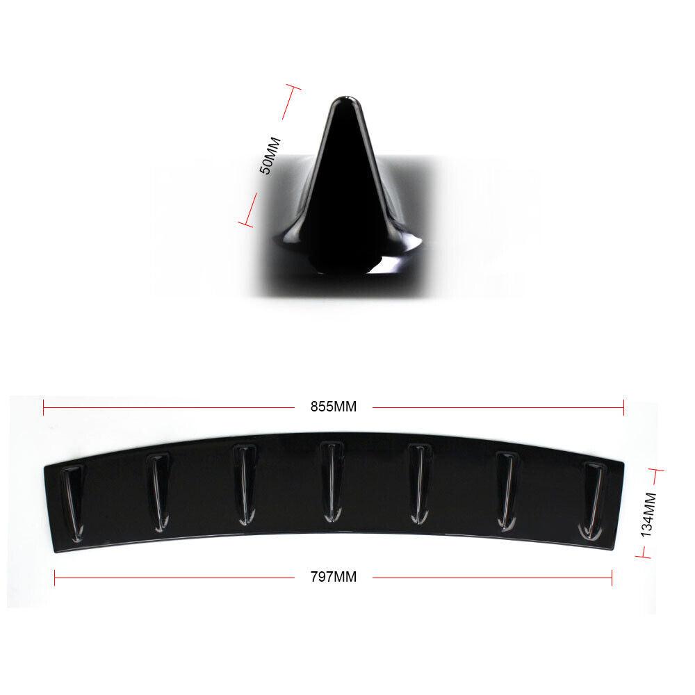 Universal 33 inch Shark Fin Rear Bumper Lip Diffuser 7 Fin