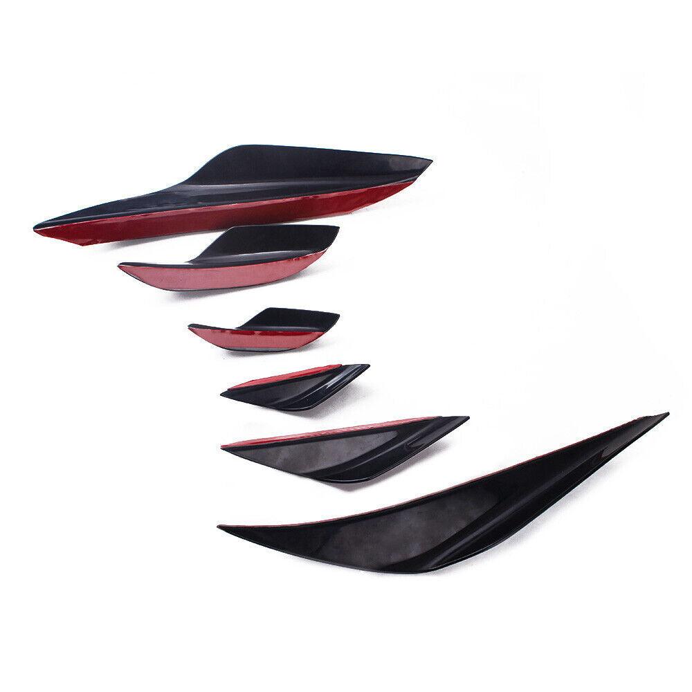 6Pcs Universal Front Bumper Spoiler Canards Decoration