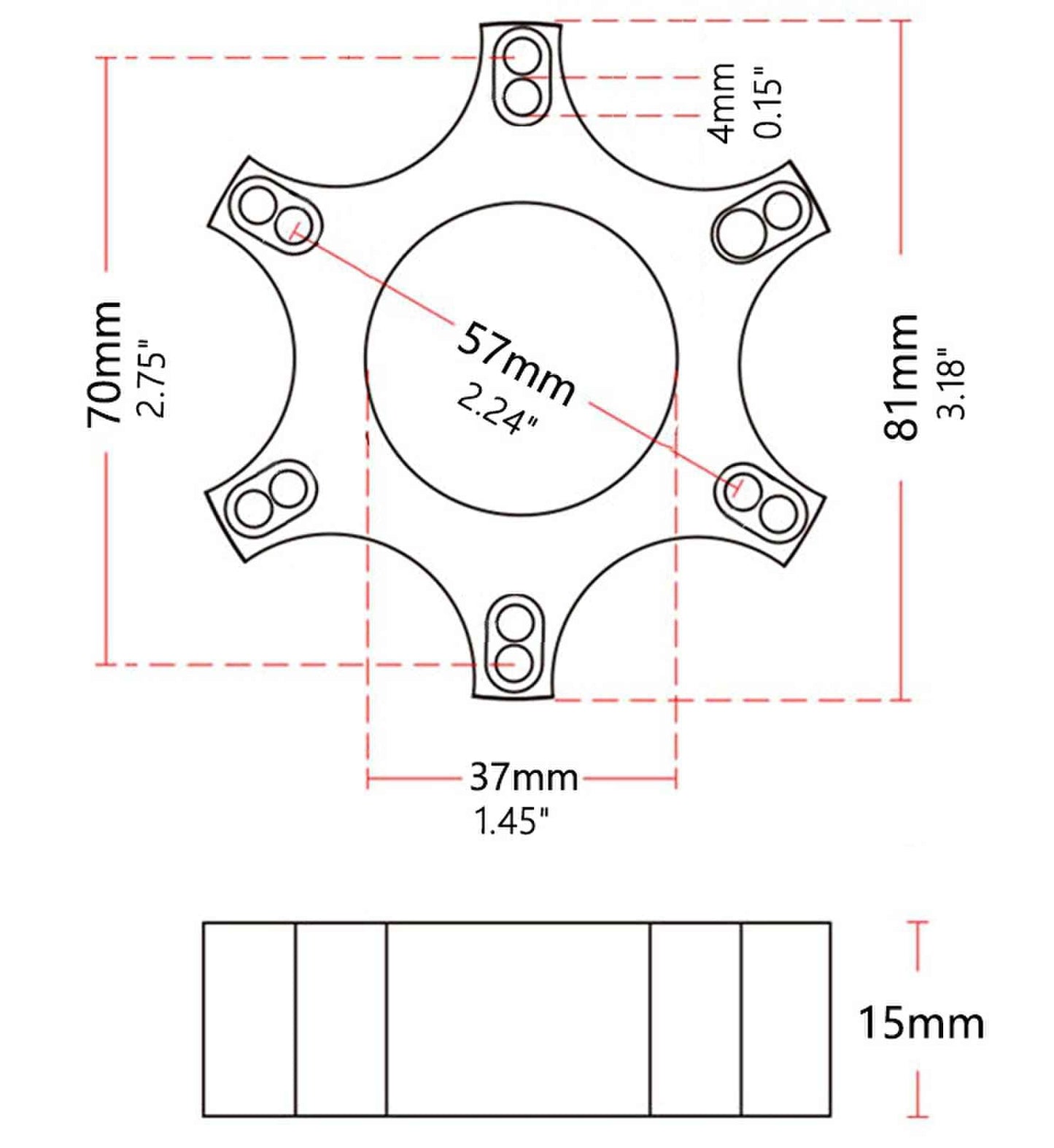 70MM Steering Wheel Adapter Plate for Thrustmaster T300RS
