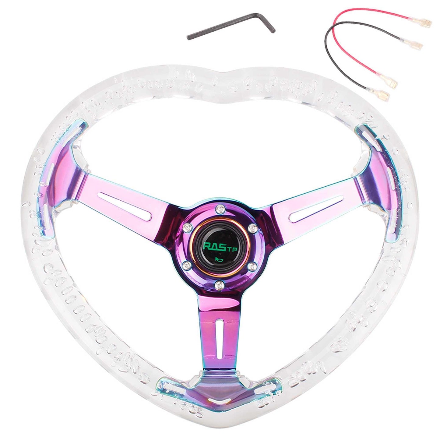 14 Inch Heart Shap Steering Wheel GT Sport Steering Wheel with Horn