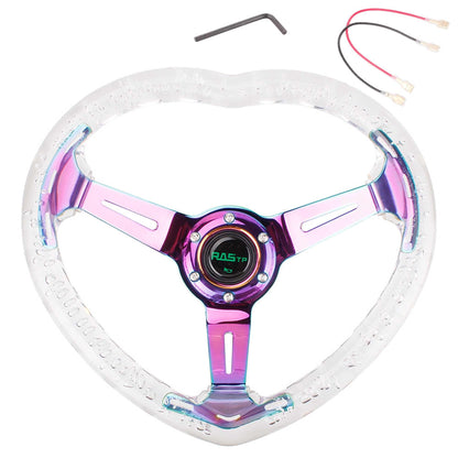 14 Inch Heart Shap Steering Wheel GT Sport Steering Wheel with Horn