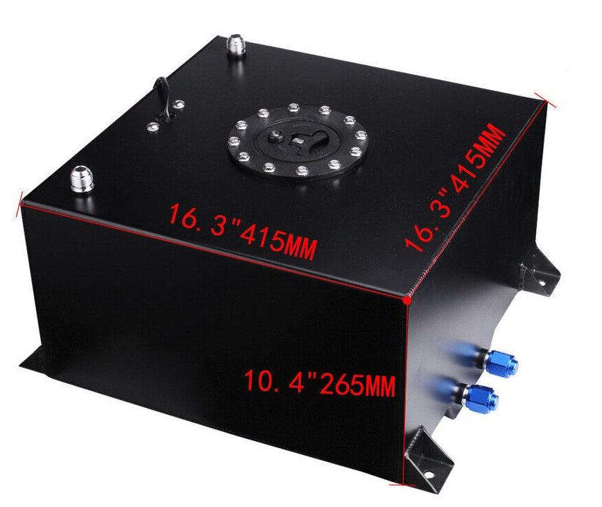 10 Gallon 40L Auxiliary Fuel Tank with Cap & Level Sender Polished Aluminum