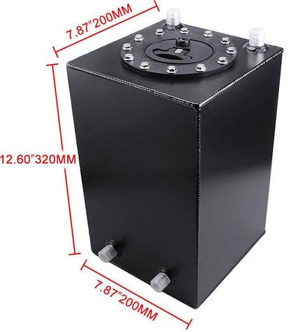 3 Gallon 12L Small Auxiliary Fuel Tank with Cap Polished Aluminum
