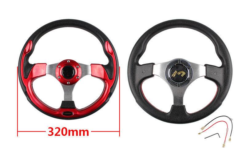 13Inch/320mm Sport Steering Wheel Flat Bottom 6 Bolt with Horn