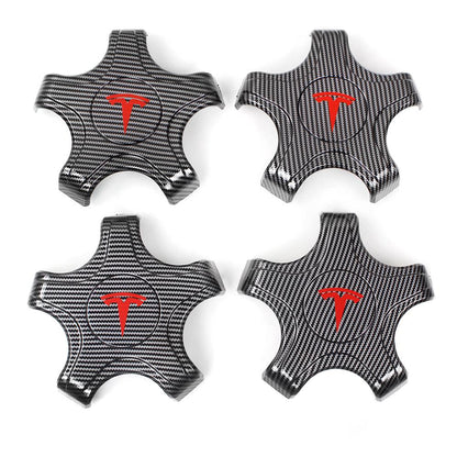 4Pcs Carbon Fiber Tesla Model 3 Wheel Center Hub Caps