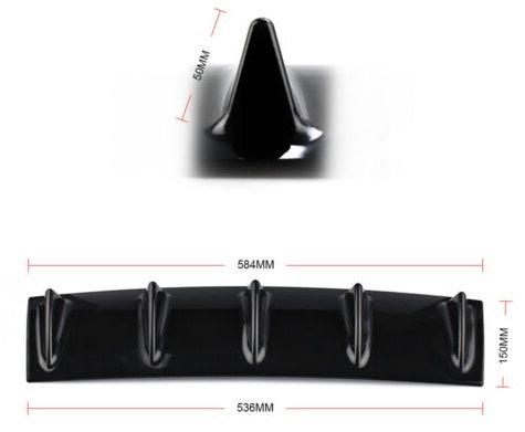 Universal 5 Fin Shark Fin Rear Bumper Lip Diffuser