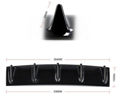 Universal 5 Fin Shark Fin Rear Bumper Lip Diffuser