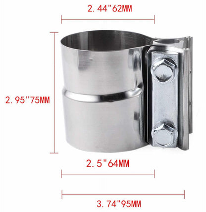 2.25" 2.5" 3.0" Exhaust Band Clamp Reducer Throat Clamp