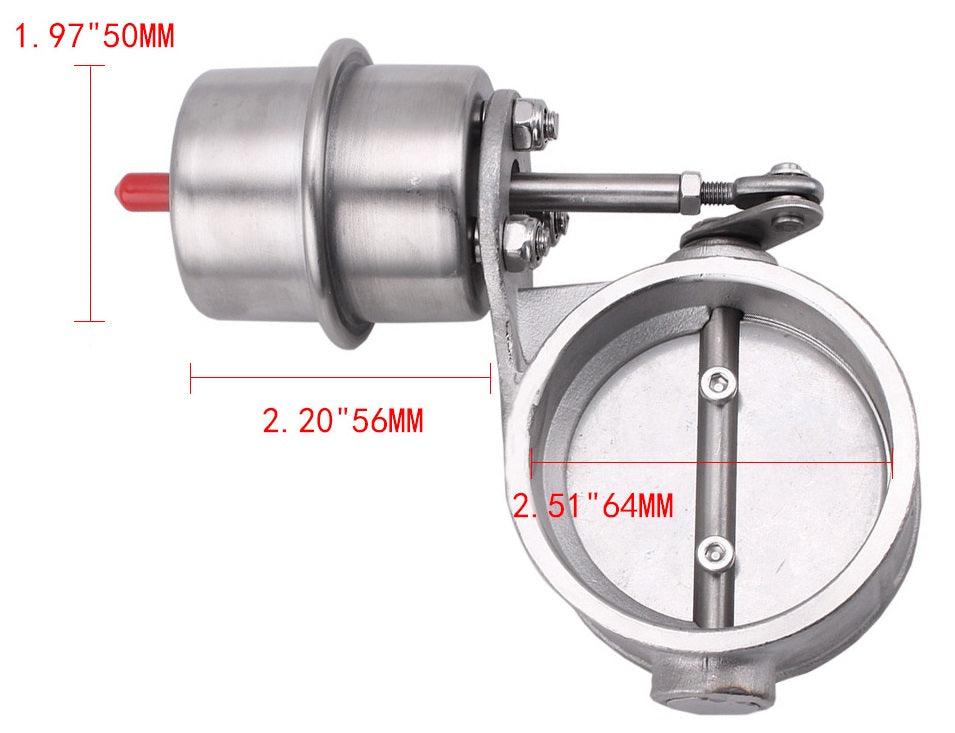 Universal Stainless Steel Car Vacuum Exhaust Cutout Valve 2.5'' 63mm Open Style Wireless Remote Controller Kit