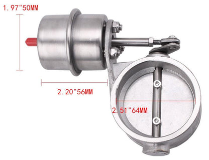 Universal Stainless Steel Car Vacuum Exhaust Cutout Valve 2.5'' 63mm Open Style Wireless Remote Controller Kit
