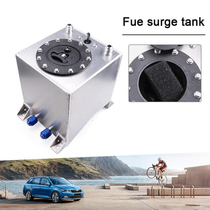 2.5 Gallon 10L Small Auxiliary Fuel Tank with Level Sender Polished Aluminum
