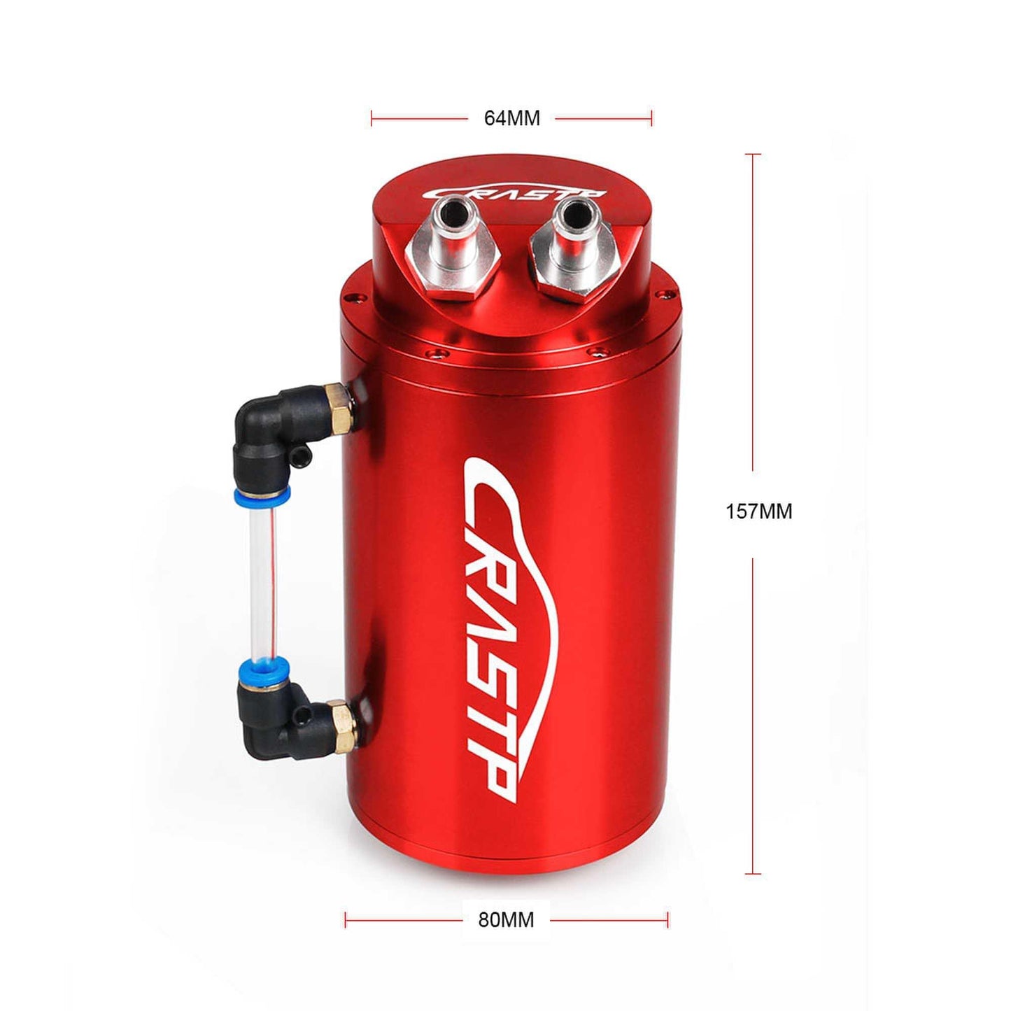 Universal Round Performance Oil Catch Can Polished Aluminum Reservoir
