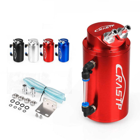 Universal Round Performance Oil Catch Can Polished Aluminum Reservoir