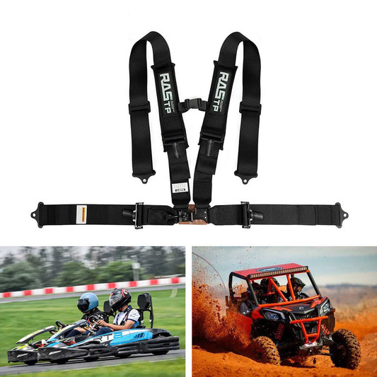 4 Point Go Kart Seat Belt with 3 Inch Padding Advanced Buckle