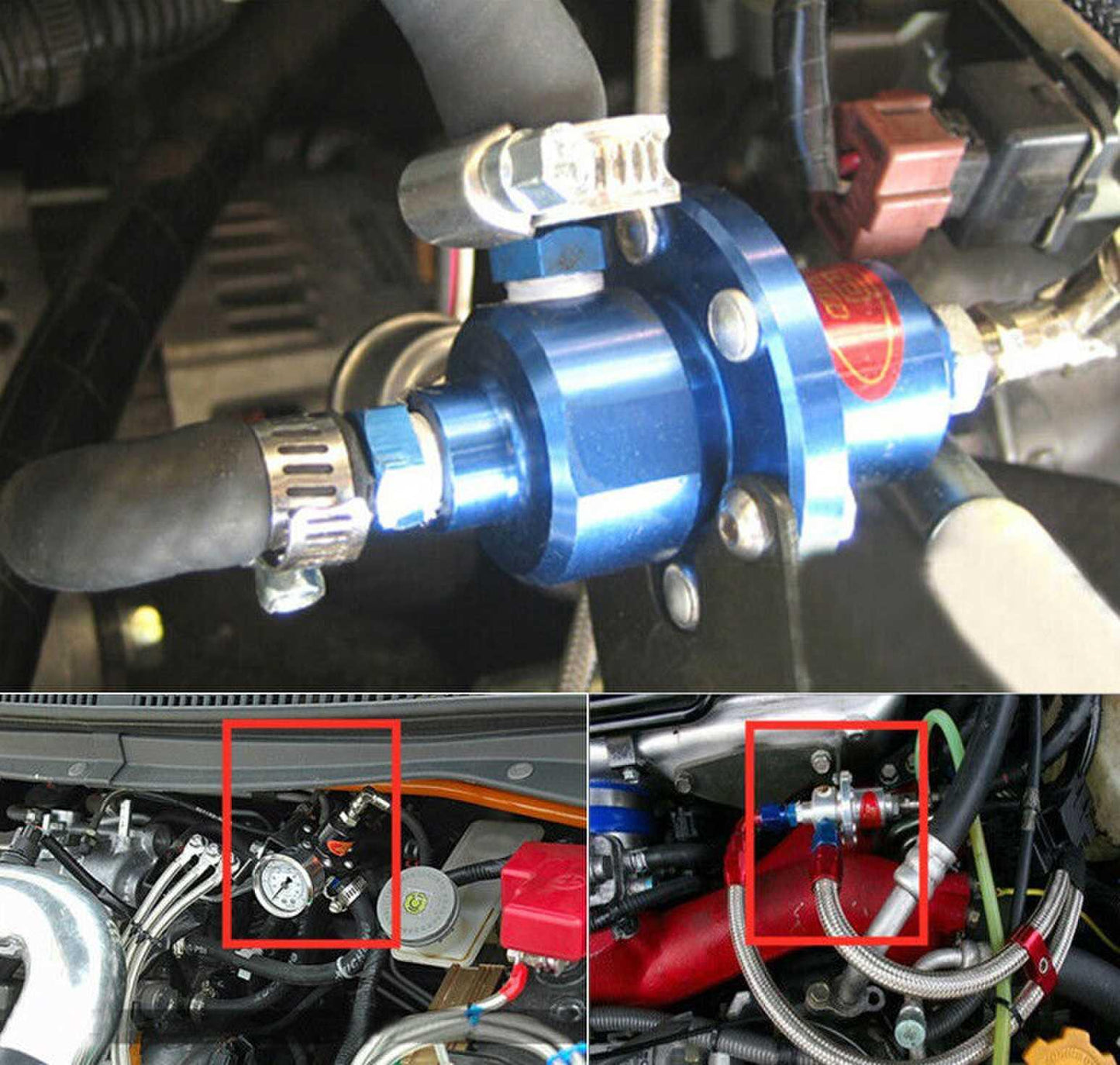 Adjustable Fuel Pressure Regulator with Gauge 0-140 PSI Universal 6AN