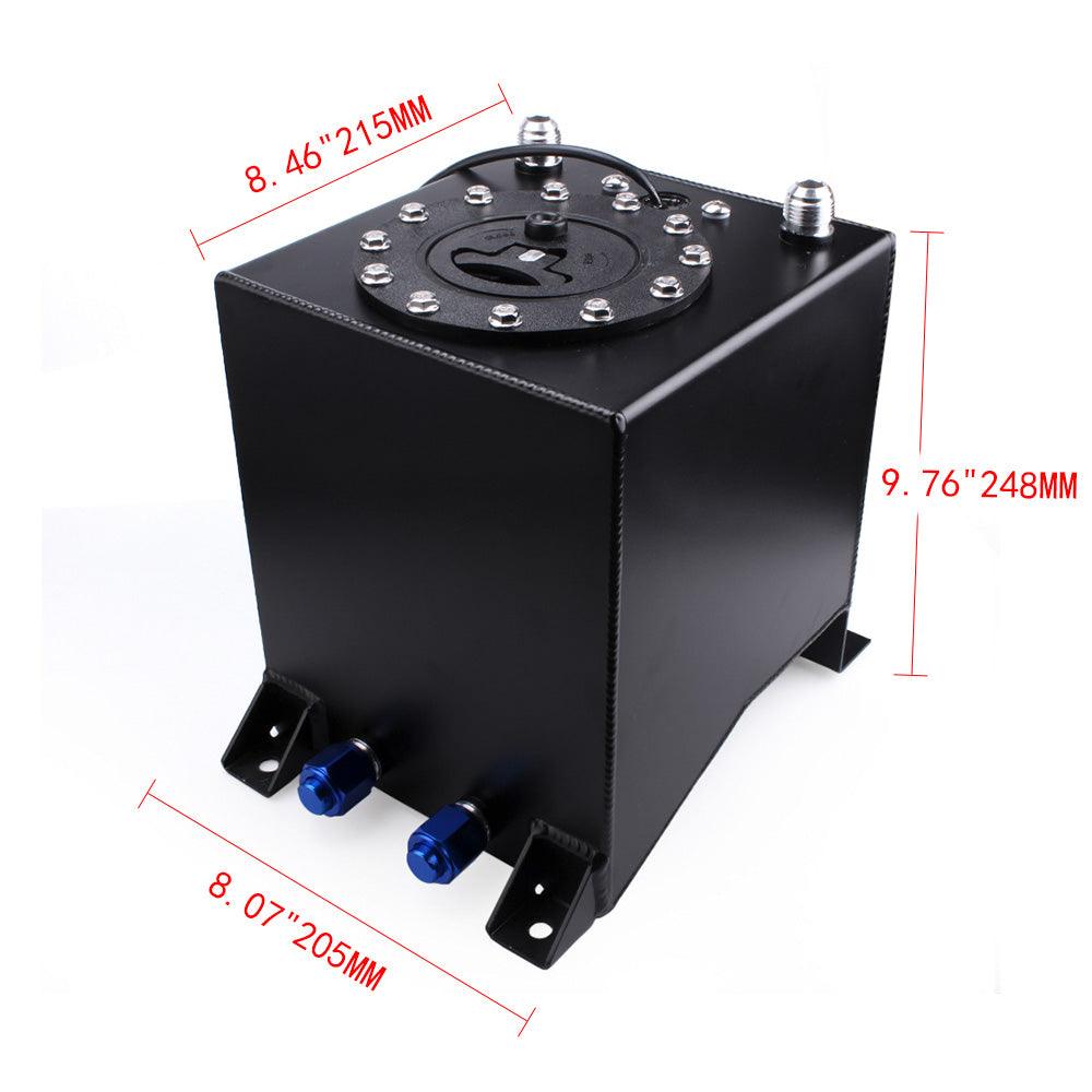 2.5 Gallon 10L Small Auxiliary Fuel Tank with Level Sender Polished Aluminum