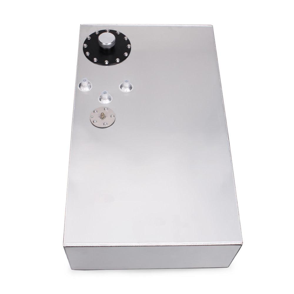 18 Gallon 68L Race Fuel Cell Gas Tank with Cap & Level Sender Polished Aluminum