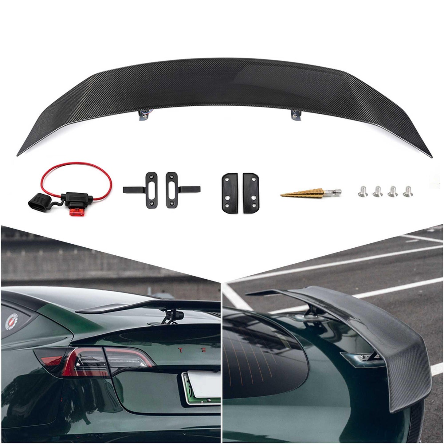 Tesla Electric Lift Rear Spoiler Carbon Fiber Rear Trunk Spoiler