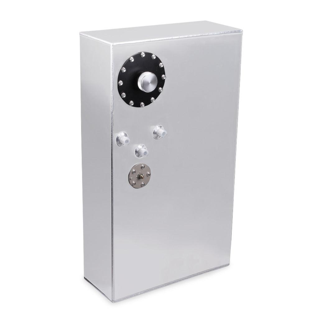 18 Gallon 68L Race Fuel Cell Gas Tank with Cap & Level Sender Polished Aluminum