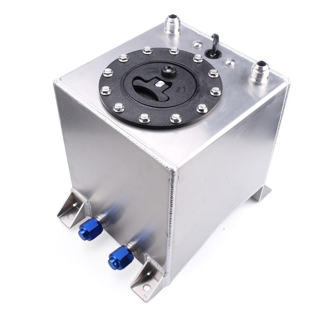 2.5 Gallon 10L Small Auxiliary Fuel Tank with Level Sender Polished Aluminum